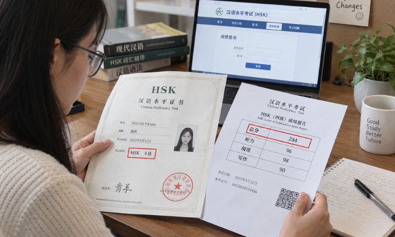 HSK xin học bổng trường